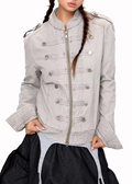 Vintage Military Black Parade Frogged Cotton Jacket