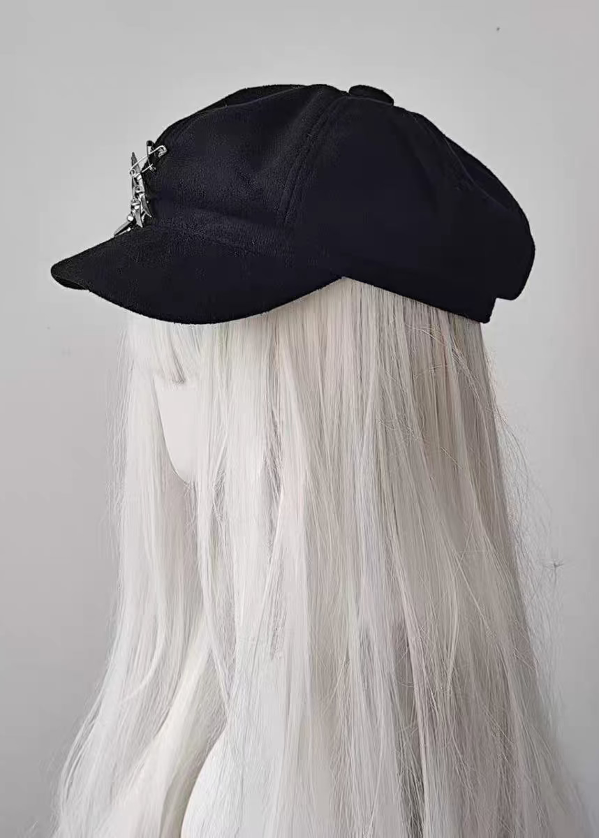 Snake Bone Studded Octagonal Newsboy Cap