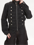 Slim Biker Double-Breasted Faux Suede Jacket