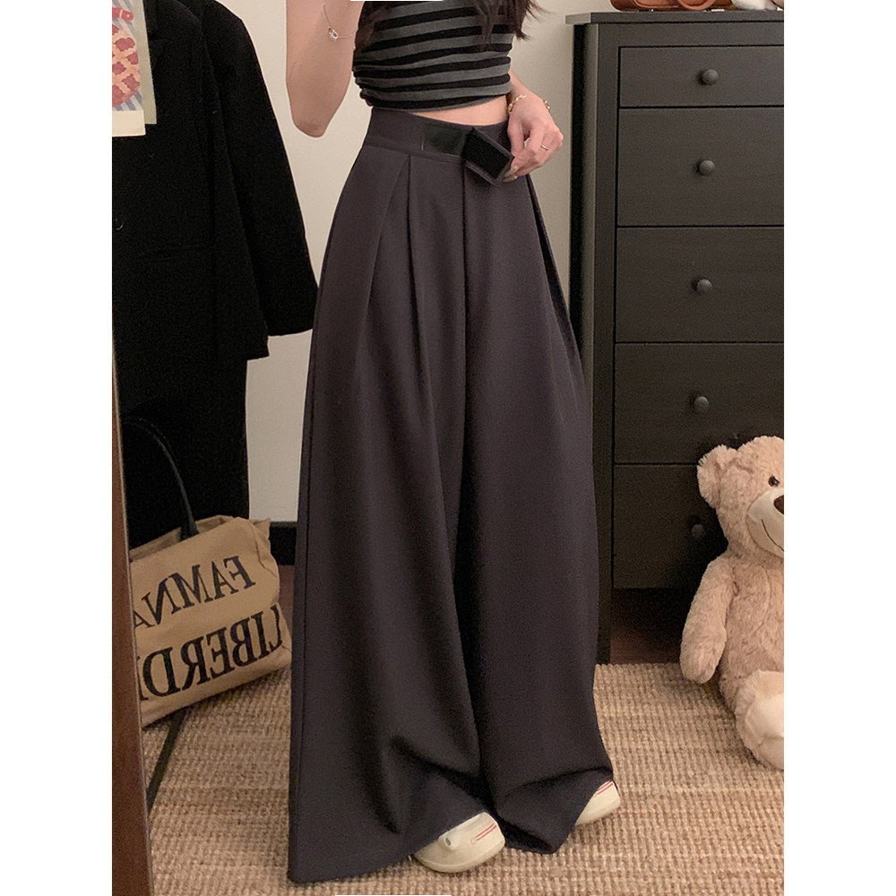 Draped Ultra-Wide Pleated Palazzo Trousers