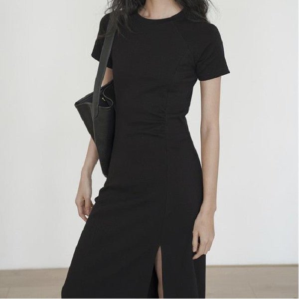 Gothic Split Front Mid-Length Dress