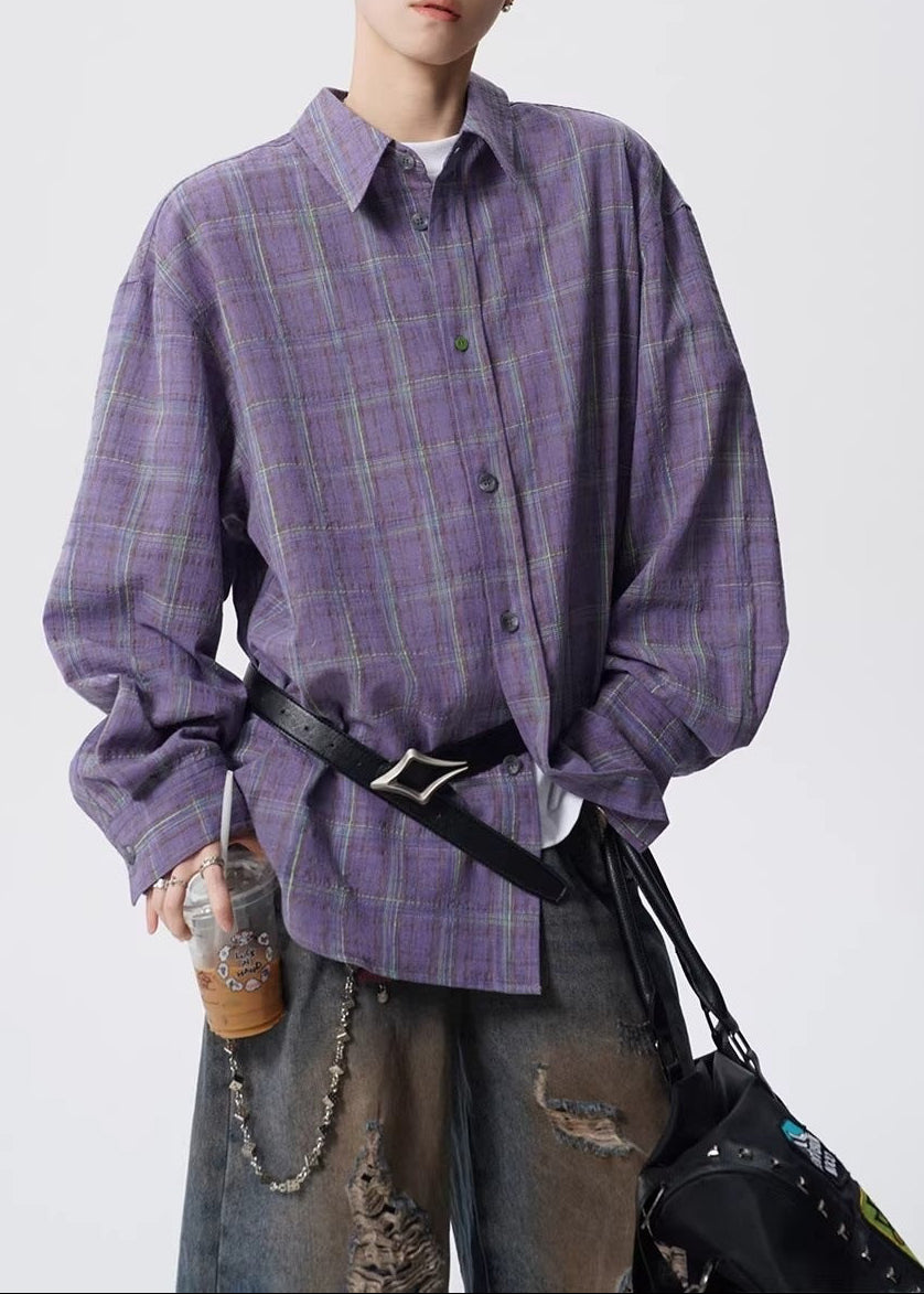 Vintage Plaid Button-Down Shirt