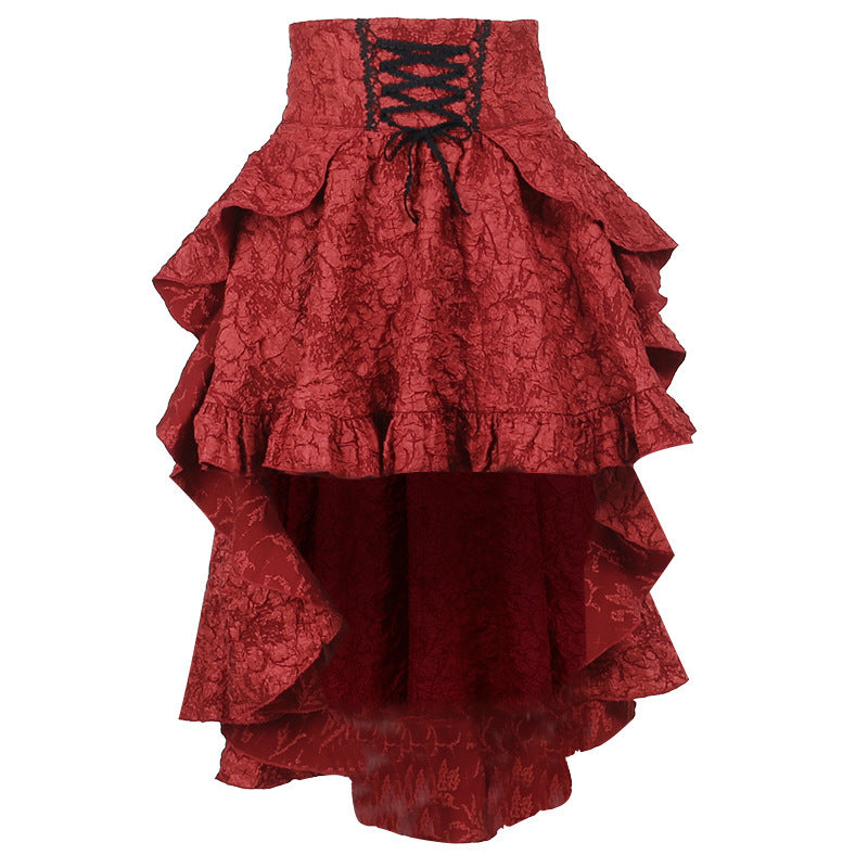 High-Low Gothic Corset Ruffle Skirt