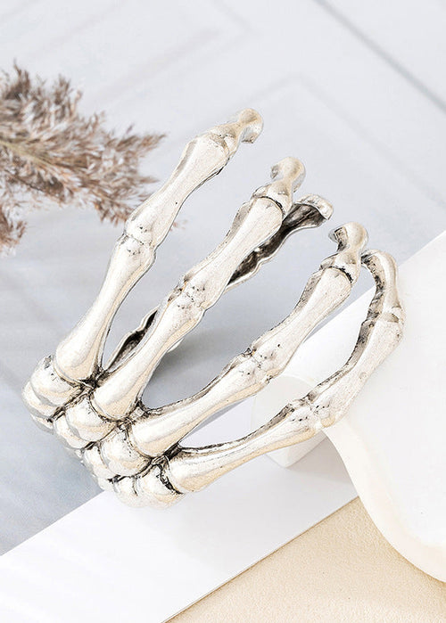 Antique Gothic Skeleton Hand Cuff Bracelet