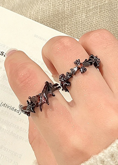 Gothic Winged Heart & Devil's Eye Adjustable Ring