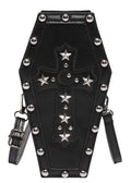 Gothic Coffin Cross & Skull Crossbody Sling Bag