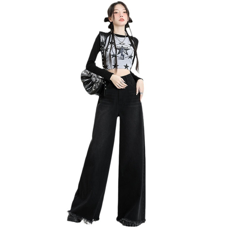 Vintage Grunge Washed Wide-Leg Jeans
