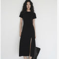 Gothic Split Front Mid-Length Dress