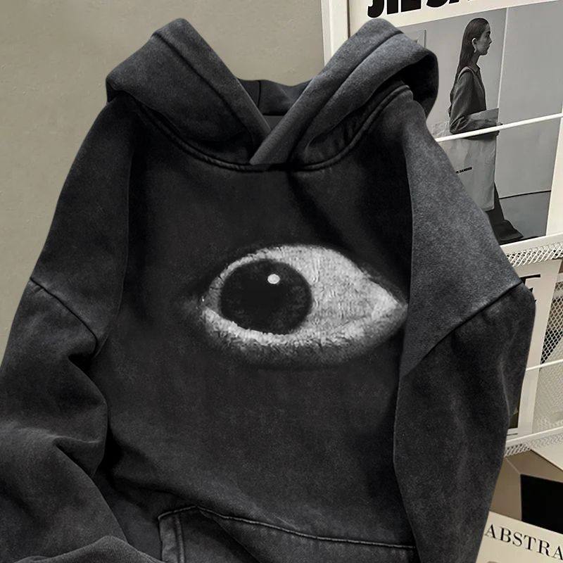 Onyx Acid-Wash Distressed Heavyweight Hoodie & Sweatshirt
