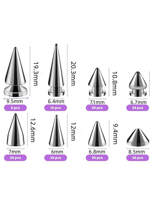 455-Piece DIY Punk Spike & Rivet Hardware Kit