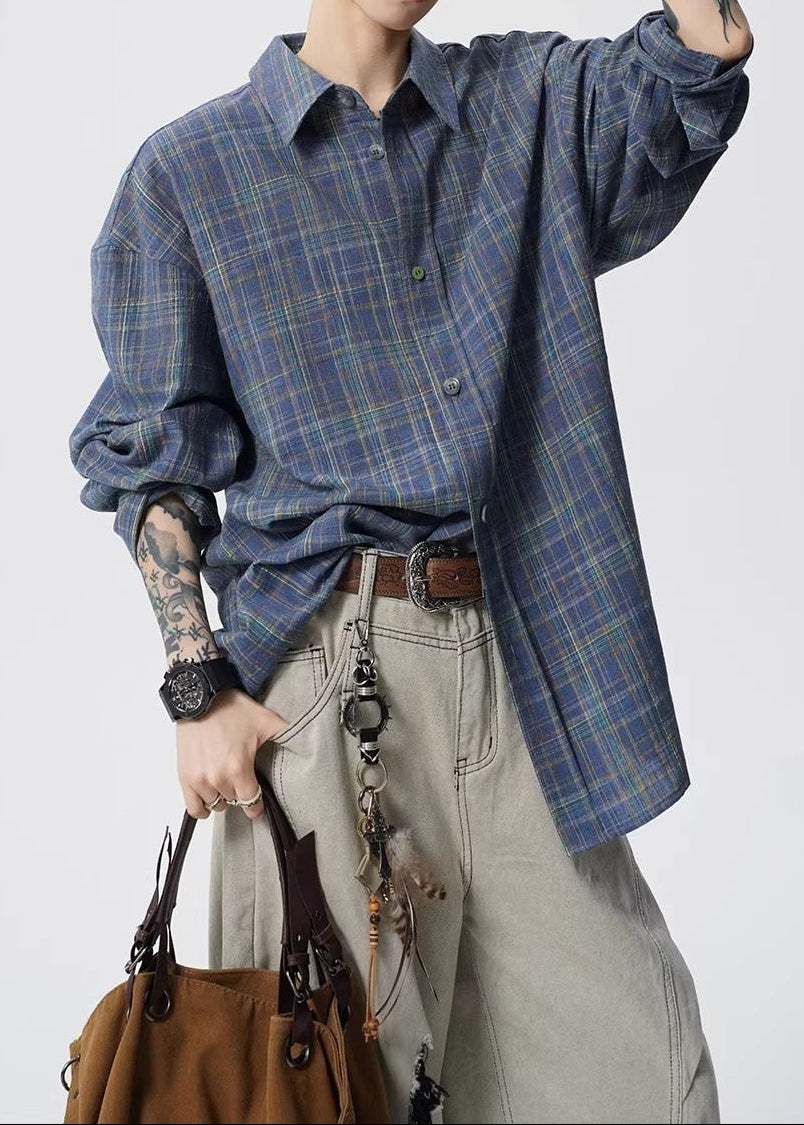 Vintage Plaid Button-Down Shirt