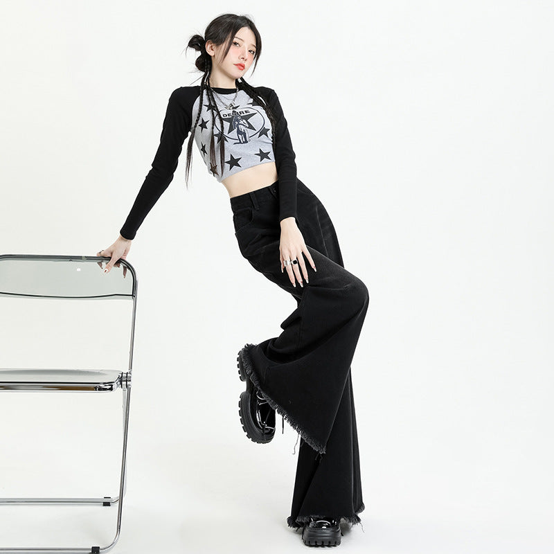 Vintage Grunge Washed Wide-Leg Jeans