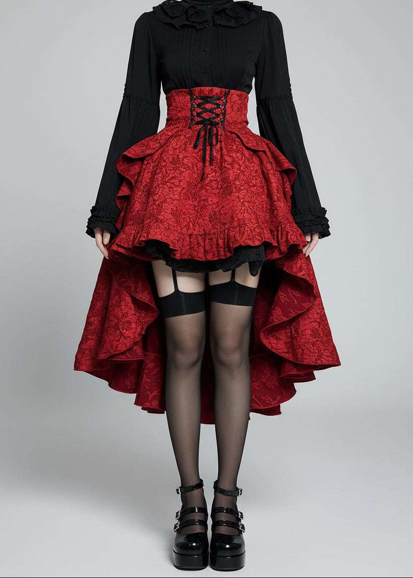 High-Low Gothic Corset Ruffle Skirt