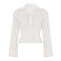 Retro Ribbed Polo Long Sleeve Top