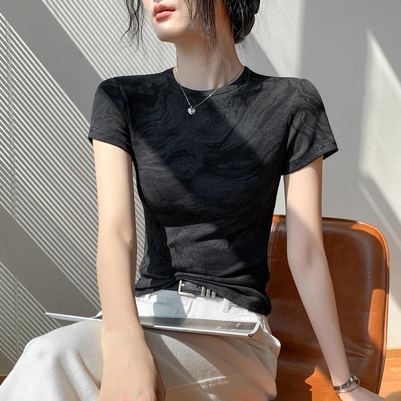 Vintage Tie-Dye Slim Knit Top