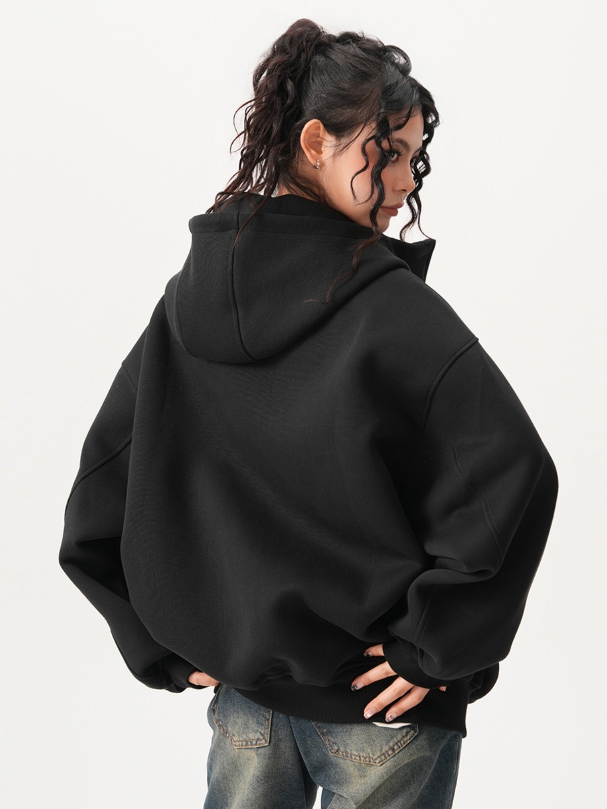 Obsidian Cleanfit Heavyweight Cardigan Hoodie