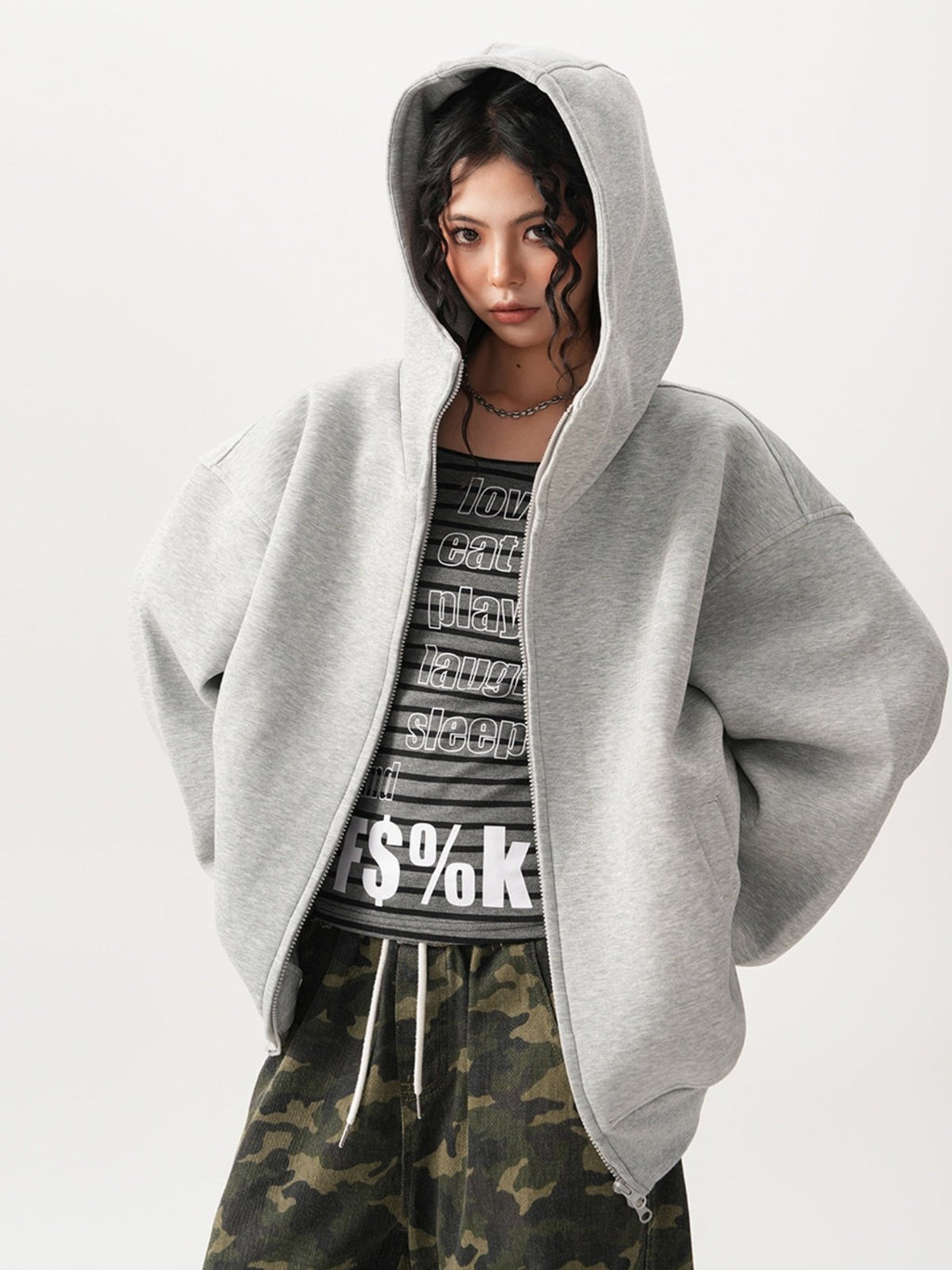Obsidian Cleanfit Heavyweight Cardigan Hoodie