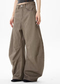 Vintage Loose Wide-Leg Brown Jeans