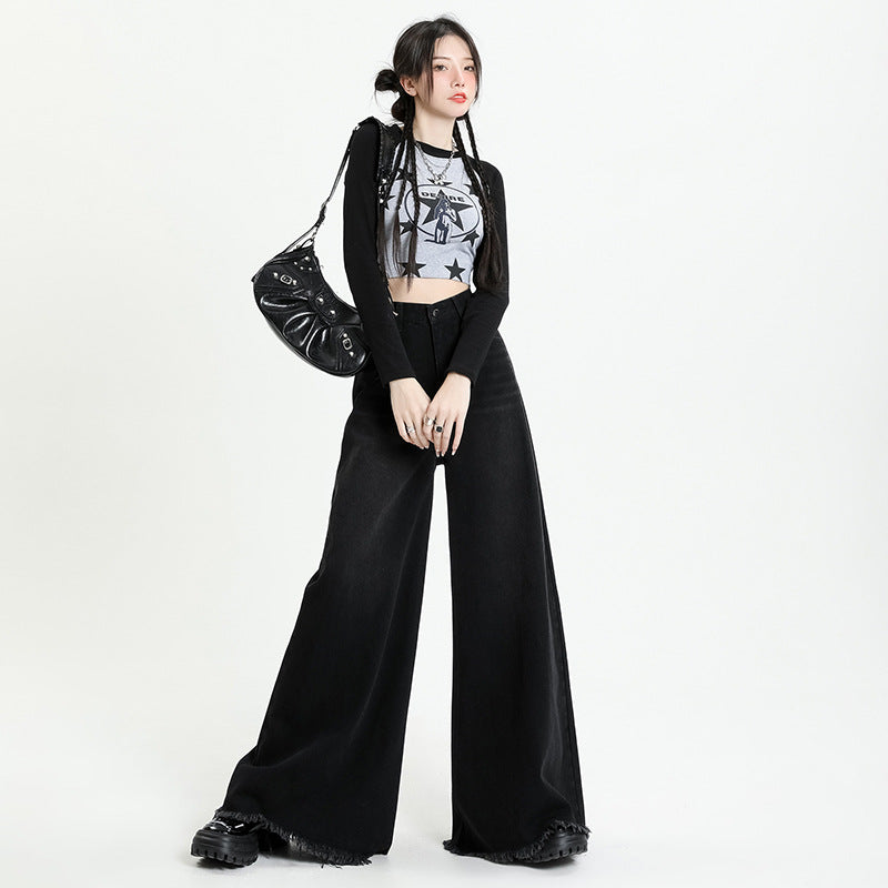 Vintage Grunge Washed Wide-Leg Jeans