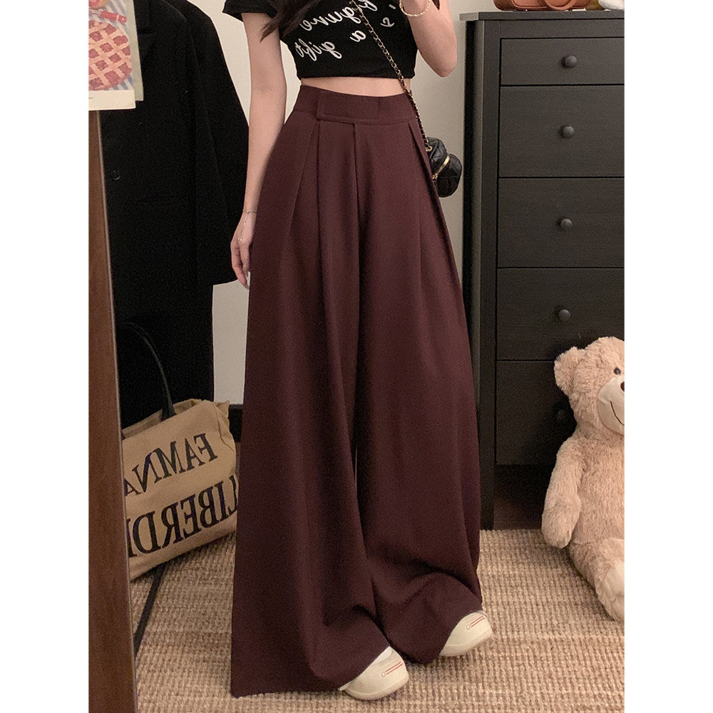 Draped Ultra-Wide Pleated Palazzo Trousers