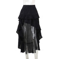 Obsidian Gothic Asymmetrical High-Low Maxi Skirt