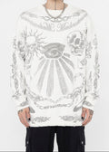 Y2K Skull & Dark Flames Knitted Sweater